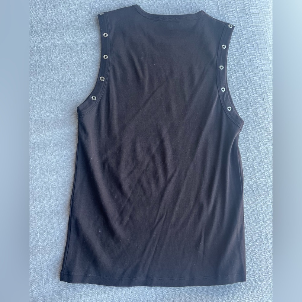 Massimo Dutti Chocolate Brown Tank Top with Silver Accents - Picture 3 of 6